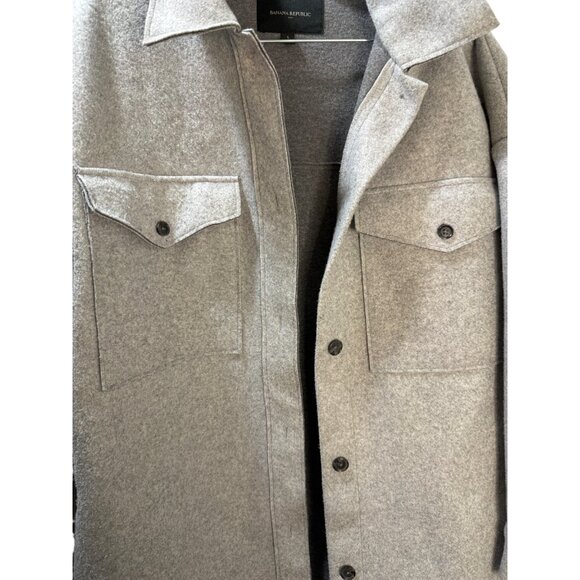 Banana Republic Womens Gray Wool-Blend Shacket Jacket‎ With Button Front & Chest - Picture 8 of 8